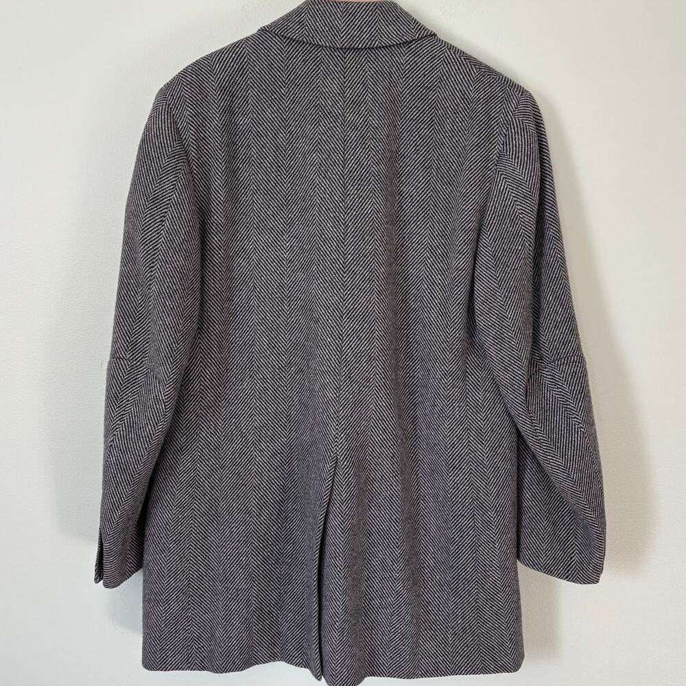 Canali Italian Herringbone Wool Coat Mens Size 36 52 - Picture 3 of 11